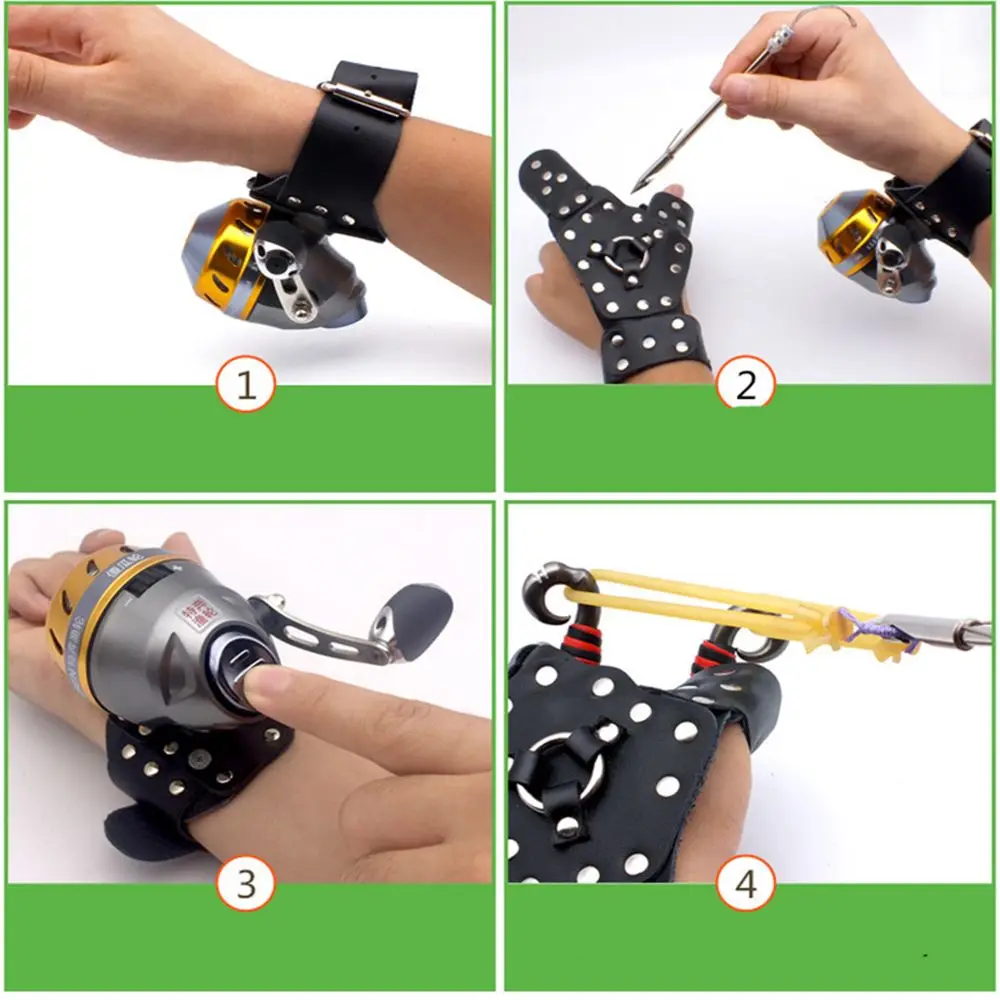 Hot Left/Right Hand Protective Gloves Leather Slingshot Catapult Fishing Bracers Protective Hand Archery Bow