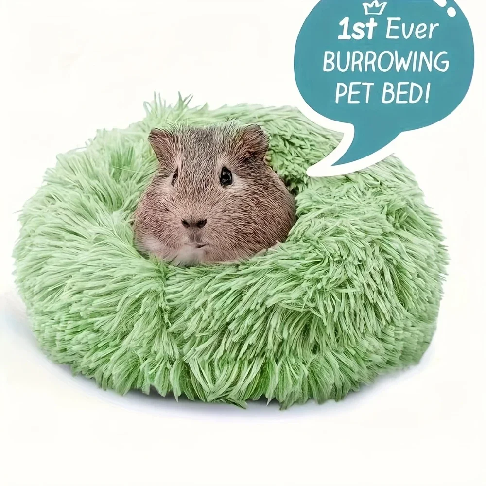 1pc dark gray plush warm small pet nest for big hamsters cozy winter hideaway with anti slip bottom soft polyester material round shape   guinea   other small animals hamster bedding accessory hamster hideout details 5