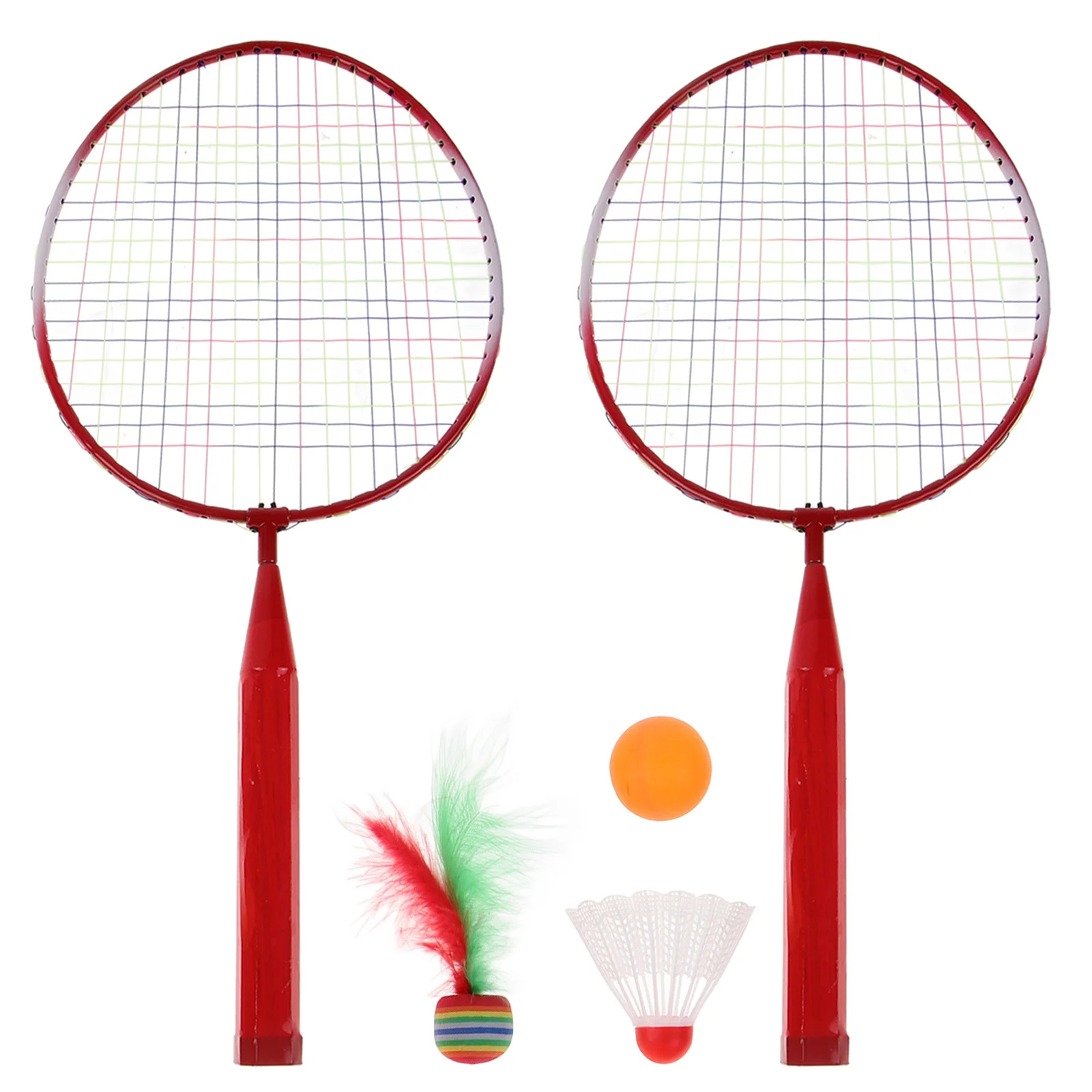 

1 Set Colored Badminton Racket Beginner Training Outdoor Sports Leisure Toys Badminton Set for Kids Children Playing ( )