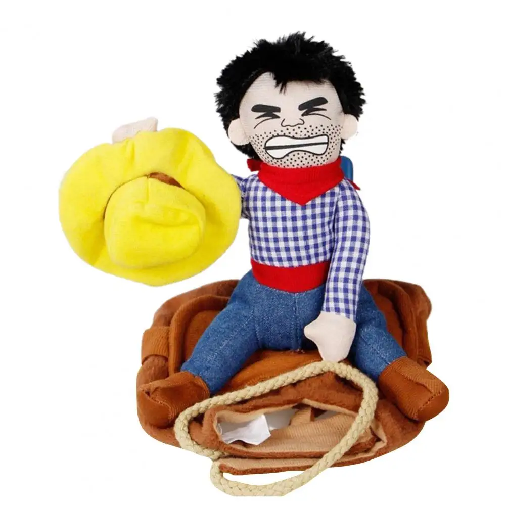 Pet Dog Cowboy Rider Coat Clothes Dress Funny Cowboy Costume Pet