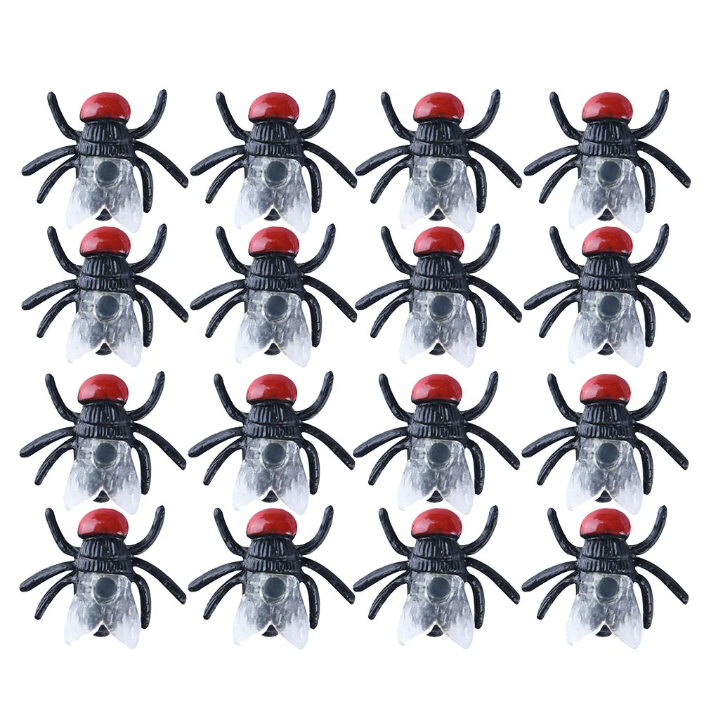 

60pcs Flies Joke Novelty Toys Lifelike Fly Bugs Party Props for April Fool Joke Gifts ( Black )