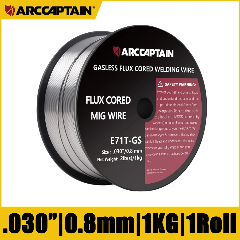 ARCCAPTAIN 1KG Mig Welding Wire Flux Core Gasless Wires Iron Welding