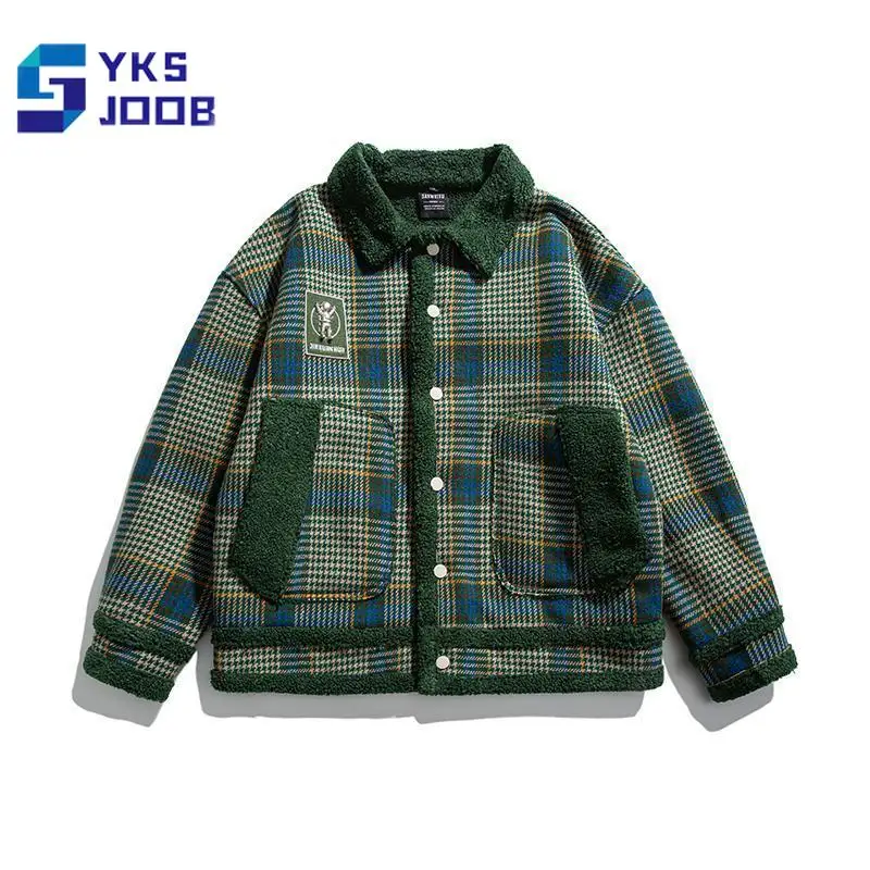 

Winter Lapel Cotton-pad Jacket Men Casual Loose Warm Plus Velvet Couple Coat Fashion Windbreaker Japanese Tooling Heated Jackets