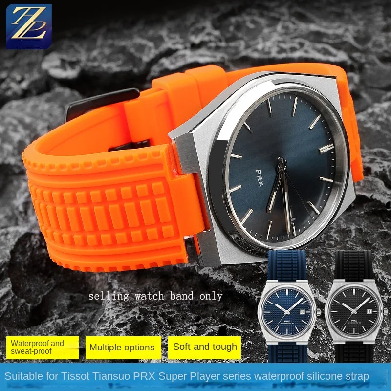 Cinturino Per Orologio Da 12Mm Adatto Per Orologio Tissot Tissot Serie Prx T137.407 Accessori Per Cinturini In Silicone Impermeabile