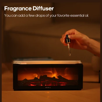 Creative Fireplace Air Humidifier Waterless Auto-Off Aroma Essential Oil Diffuser with LED Light & Remote Control for Home Gift 5