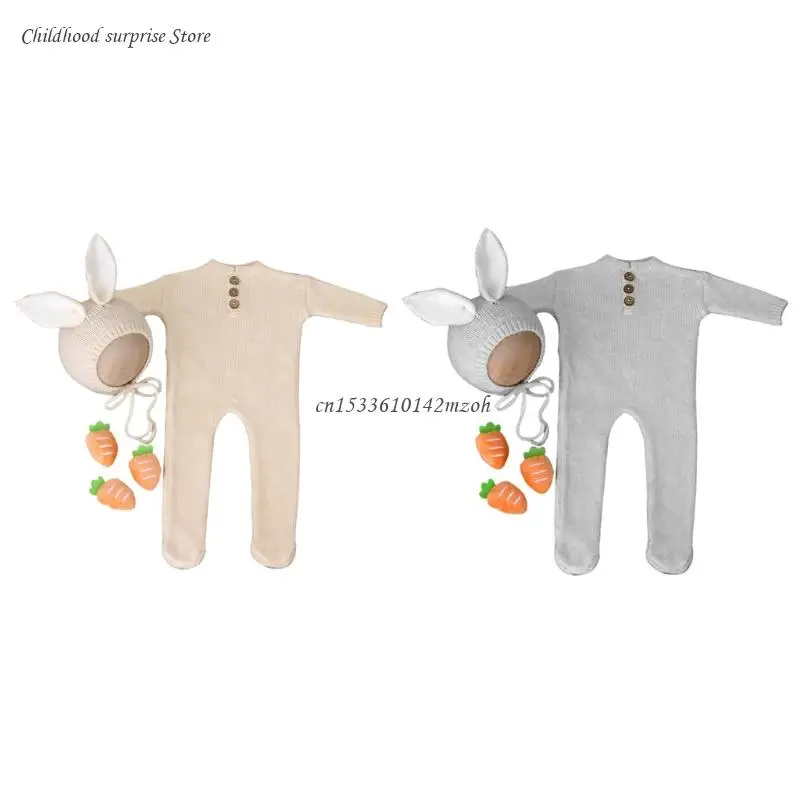 

Baby Costume Hat & Jumpsuits Carrot Toy Newborn Photo Clothing Set Shower Gift Dropship