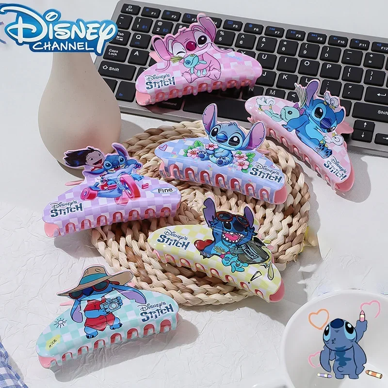 thumbnail image 4 of Pinza para el pelo acrílica con diseño de dibujos animados de Disney Kawaii Stitch, pinza para el pelo con diseño de dibujos animados de Anime, regalo de cumpleaños para niñas y niños, accesorios para, 4 of 5