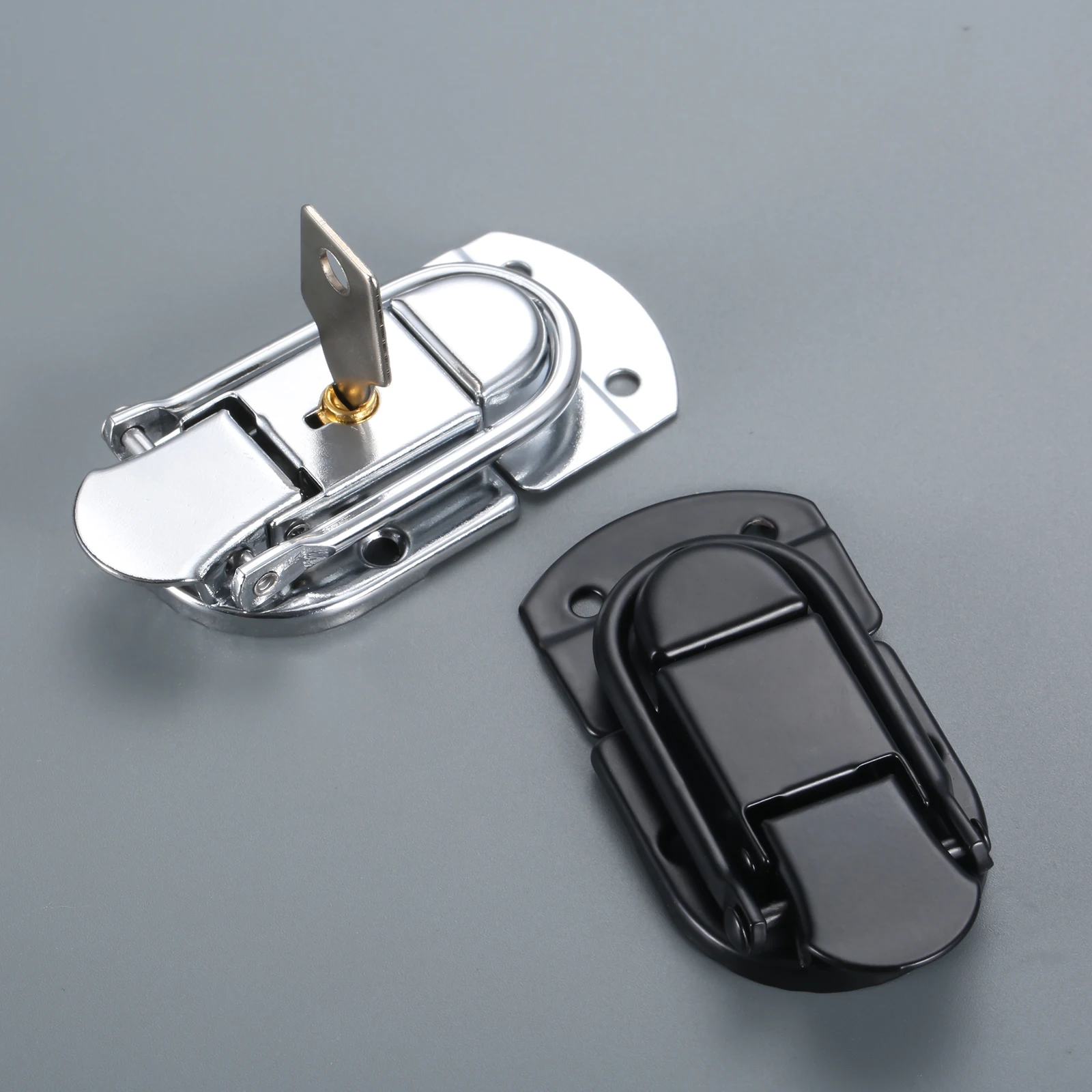 Furniture Hardware 2 Set 69*34mm Box Hasp Catch Latch Tool Cabinet Lock Buckle Belt Fixed Aviation Box Accessorie