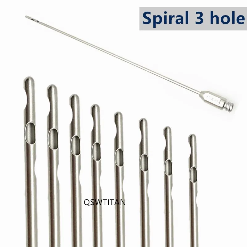 

Spiral 3 Hole Liposuction Cannulas Stainless Steel Facial Fat Transplant Needle Liposuction Cannulas