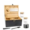 Bamboo storage box with combination lock, large bamboo combination box storage box, glass jar and herb grinder, Christmas gift 1