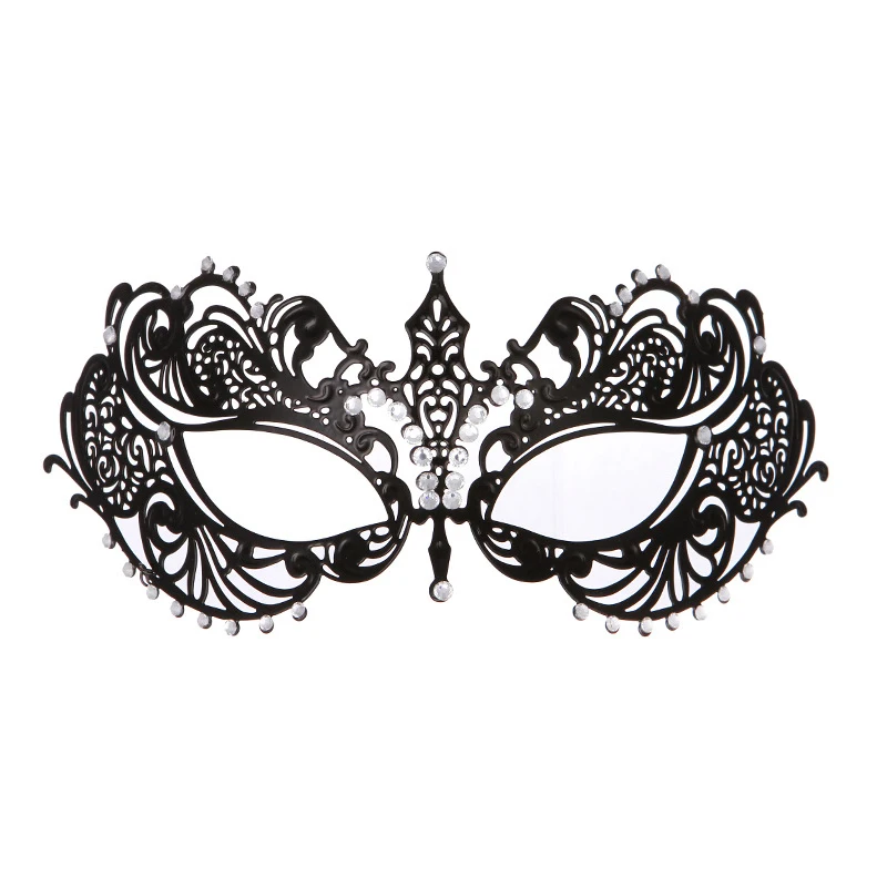 Sexy Hollow Out Mask Hollow Metal with Diamonds Mask Halloween Party Mask Cosplay Masquerade Half Face Iron Mask Princess Mask
