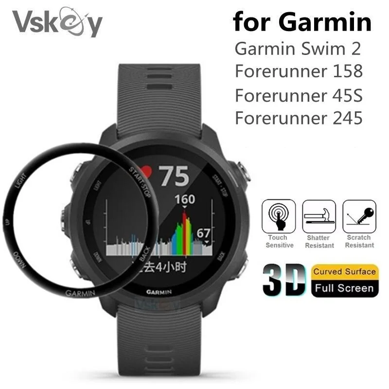 

100PCS 3D Soft Smart Watch Screen Protector for Garmin Forerunner 45S 158 245 Swim 2 PMMA Full Coverage Protective Film