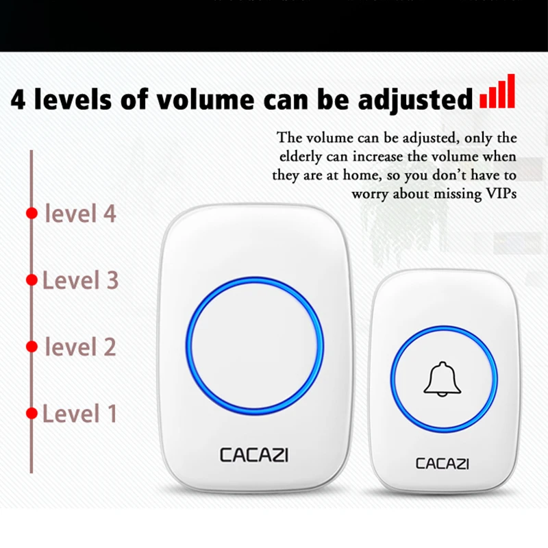 Wireless Doorbell 110db Welcome Friend Smart Doorbell 300Meters Long Distance 36 Songs 4 Level Volumes Door Chimes wireless doorbell
