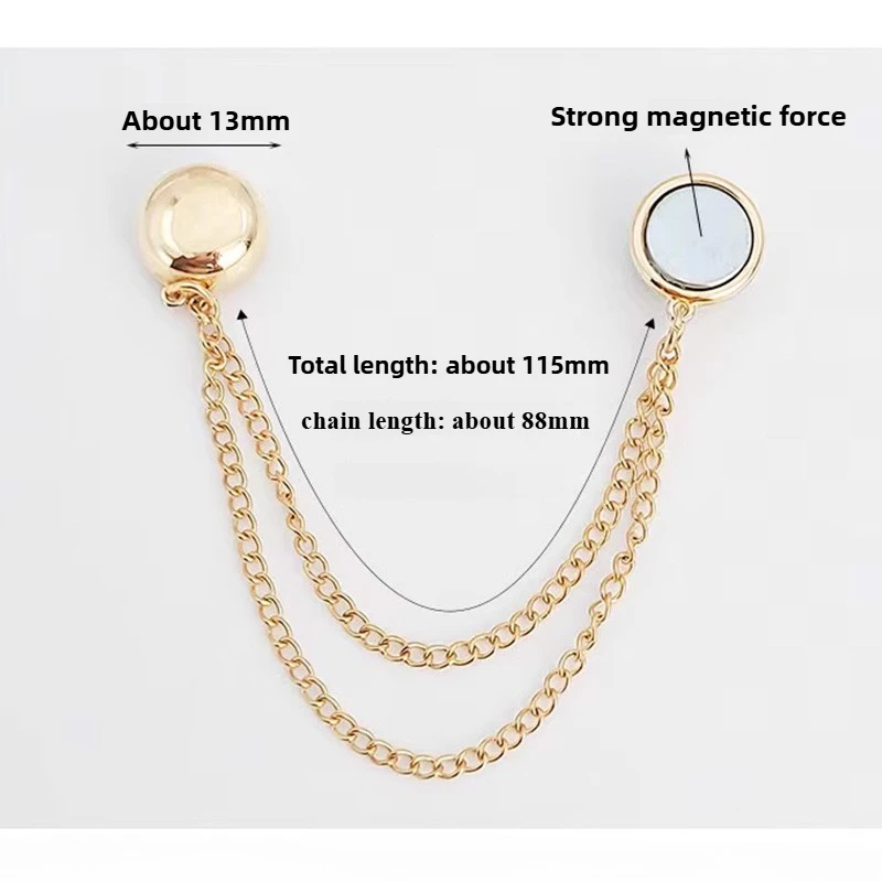Metal Magnetic Clothing Clip with Chain for Garment Fixing