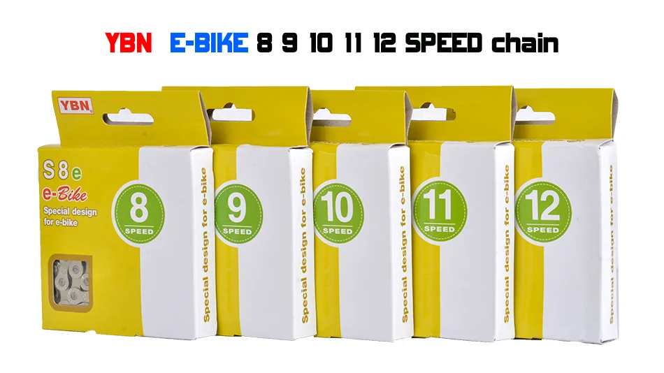 YBN E-Bike Kette 8/9/10/11/12-fach 136 Glieder Hochleistungskette für Shimano Bosch Mittelmotor E-MTB Rennrad – Detail 5