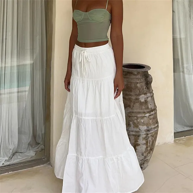 ハーリップトゥ High-Waist Tiered Long Skirt M Round Tiered ハーリップトゥ High-Waist Tiered Long Skirt M Round Tiered