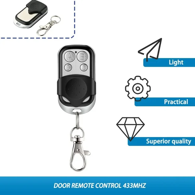 1~5PCS Universal 4 Buttons Garage Door Opener Remote Control 433MHZ Clone Fixed Learning Rolling Code Duplicator Garage 6