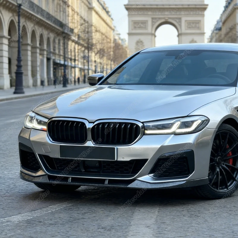 BMW 5 시리즈 G30 G31 LCI M 퍼포먼스 스타일 2020 2021 2022 2023 자동차 프론트 범퍼 립 스포일러 ABS 디퓨저 바디 키트