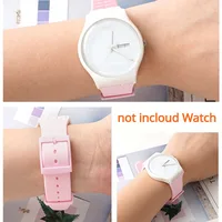 Bracelet de montre en Silicone 16mm 17mm 19mm 20mm pour Swatch, Bracelet en caoutchouc coloré étanche pour hommes et femmes, accessoires de Sport 4
