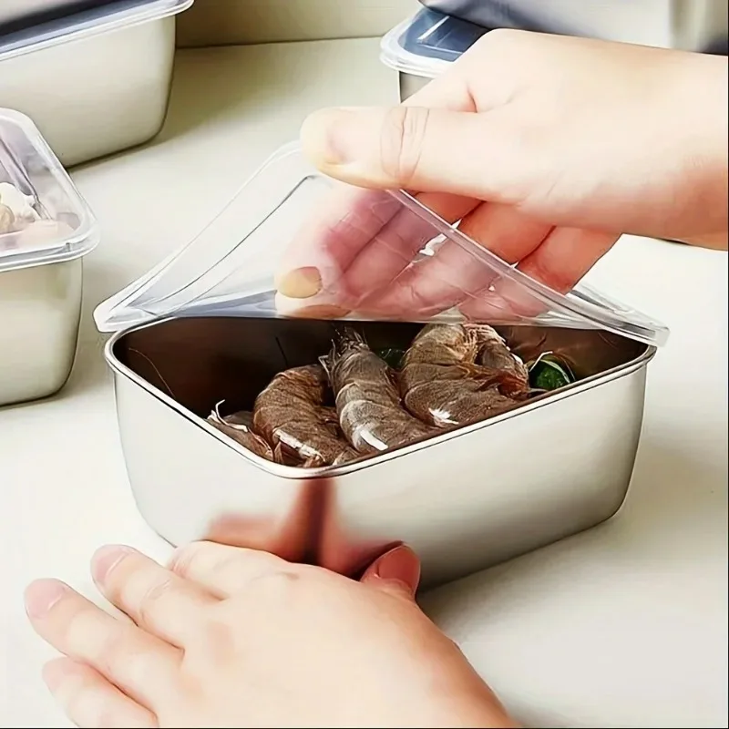 Stainless Steel Food Storage Container with Lid - Leak Proof, Stackable, and Reusable, Suitable for Camping, Picnicking School