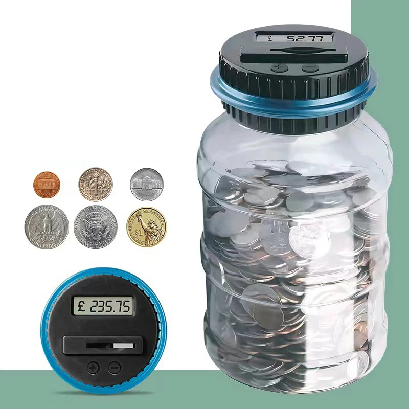 Electronic Piggy Bank Counter Coin Digital LCD Counting Coin Money Saving Box Jar Coins Storage Box For USD EURO POUND Gifts