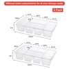 2 Pack Divided Vegetable Trays With Lids, Compartment Refrigerator Snack Boxes, Transparent Refrigerator Storage Boxes 5