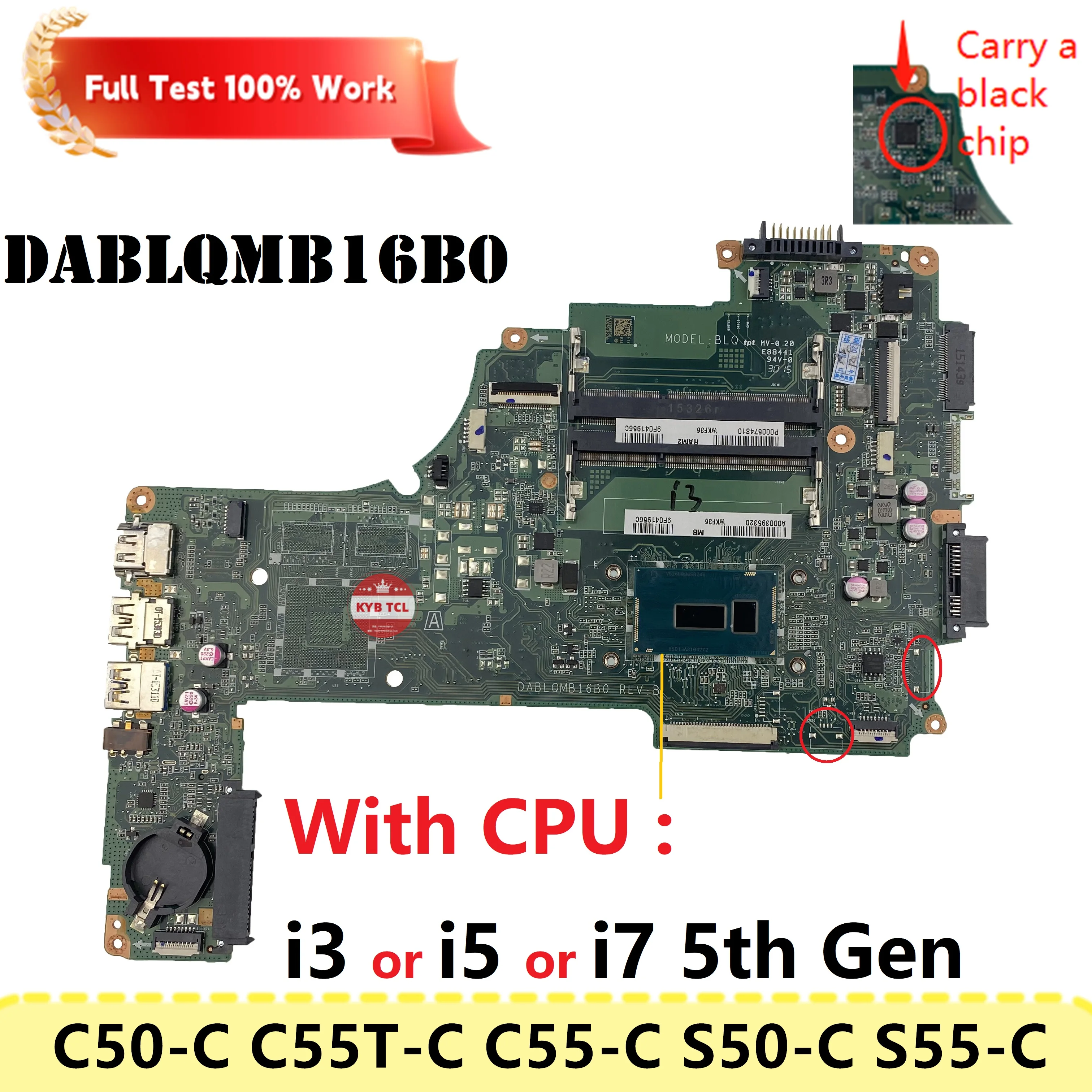 Satellite C55 Motherboard For Toshiba Satellite Laptop DABLQMB16B0