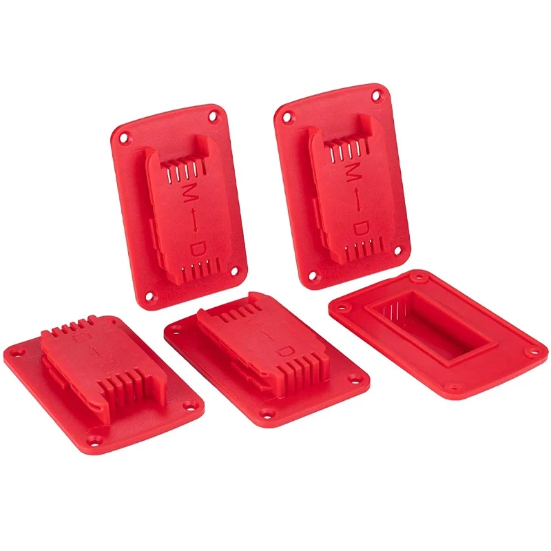 

5Pc Tool Mount Holder Plastic Electric Tool Battery Dock For Dewalt 14.4/18/20V Battery Tool For Milwaukee M&18 18V Tool