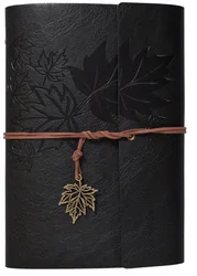 Vintage PU Leather Travelers Notebook Journal & Sketchbook - A7 145X100MM (Black)