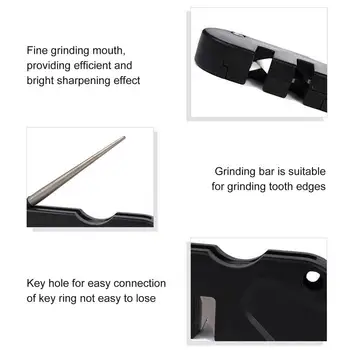 Hunting Knives Sharpener Kitchen Knives Sharpeners Scissors Sharpening Tool Mini Portable Key Chain Grindstone Outdoor Tool 2