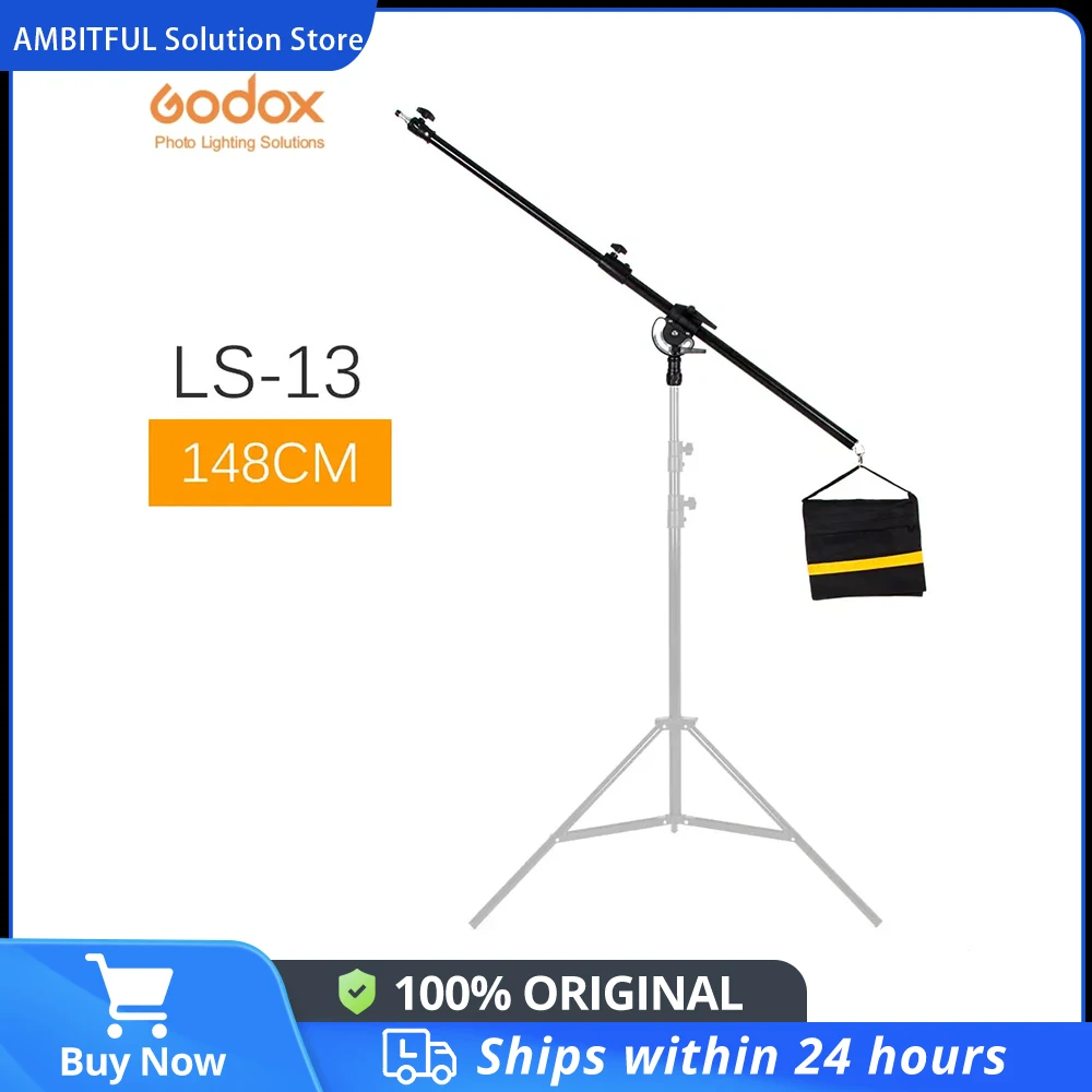 84-148cm 33"-58" Pro Studio Photo Telescopic Boom Arm Top Light with Sandbag for Speedlite 10KG Loading Capacity