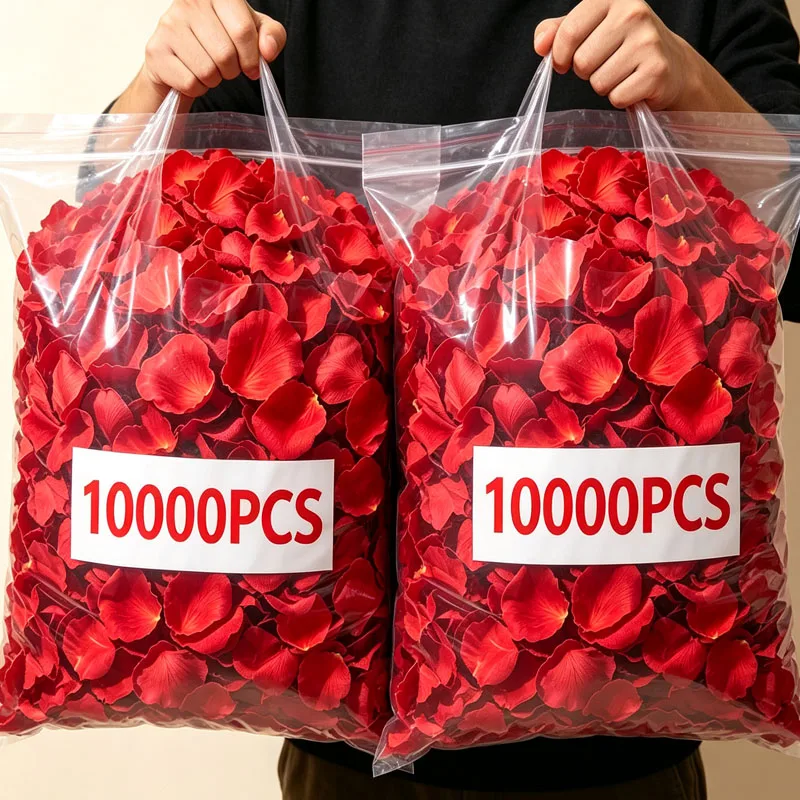 100-5000pcs Artificial Fake Rose Petals Colorful Simulation Silk Rose Petal For Valentines Day Wedding Party Romantic Decor