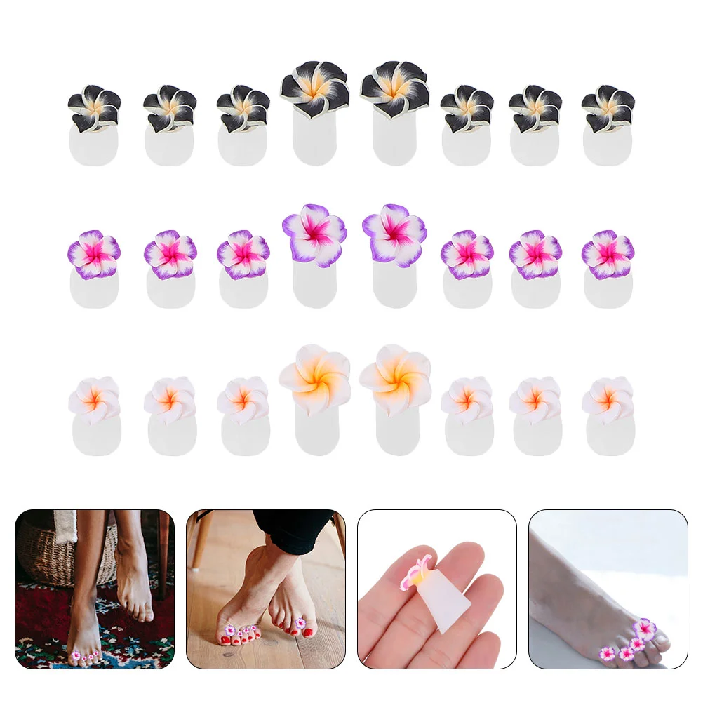24 Pcs One Set Each of Purple Soft Clay No 32) Toe Separator for Pedicure Flower Separators Silica Gel Women's