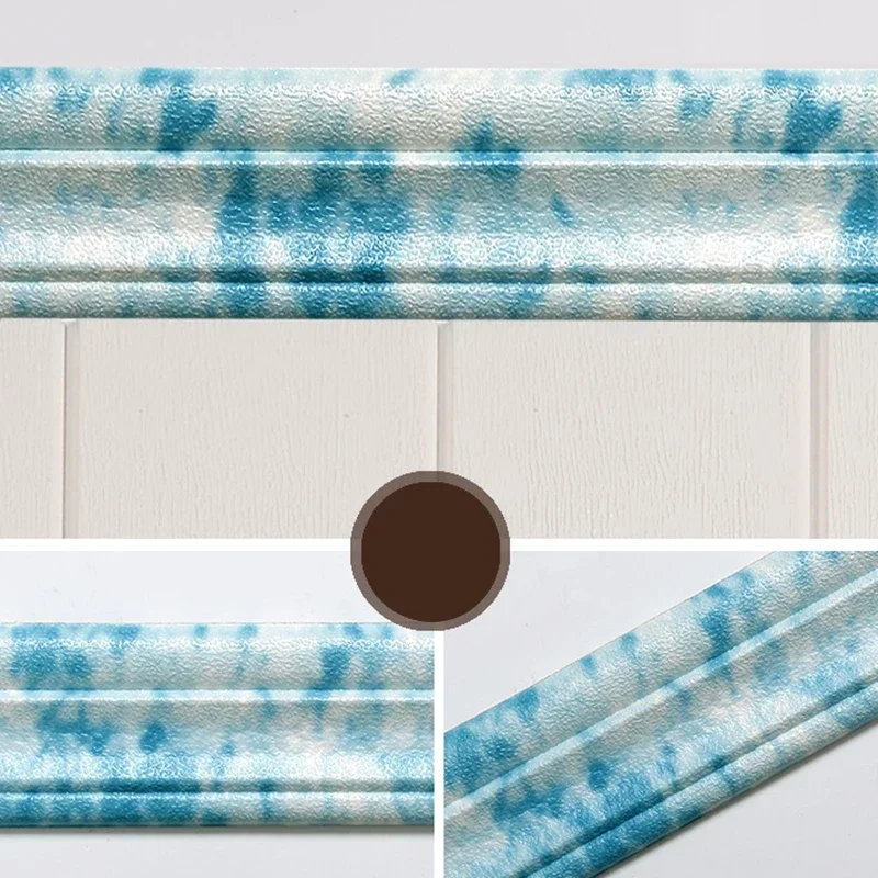15 Styles 3D Foam Self Adhesive Wall Stickers Door Frame Edge Strip Edge Band Wall Skirt Decor Waist Line Wallpaper Skirting