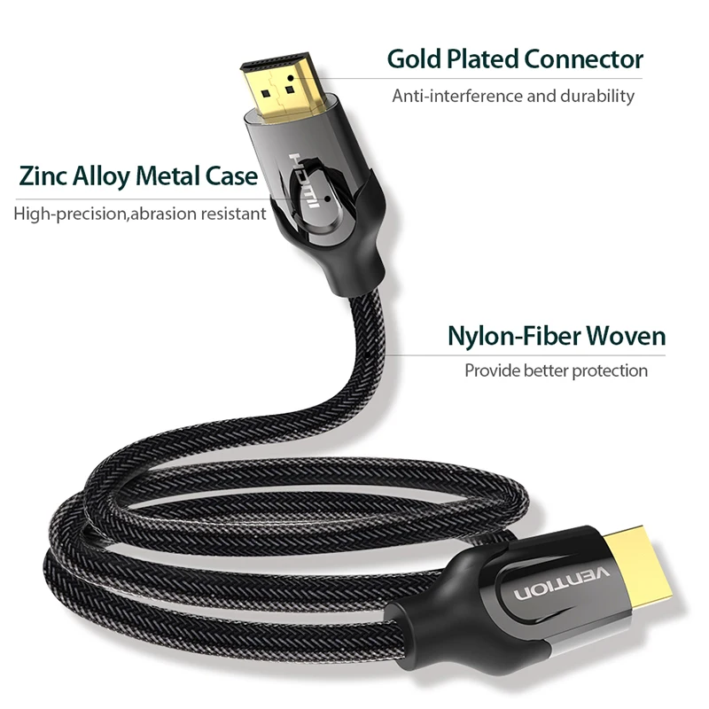 Vention-HDMI ̺ 4K HDMI 2.0 ̺ ڵ PS4  TV 4K й ġ ڽ ͽٴ, 60Hz  ī ̺ HDMI 3m