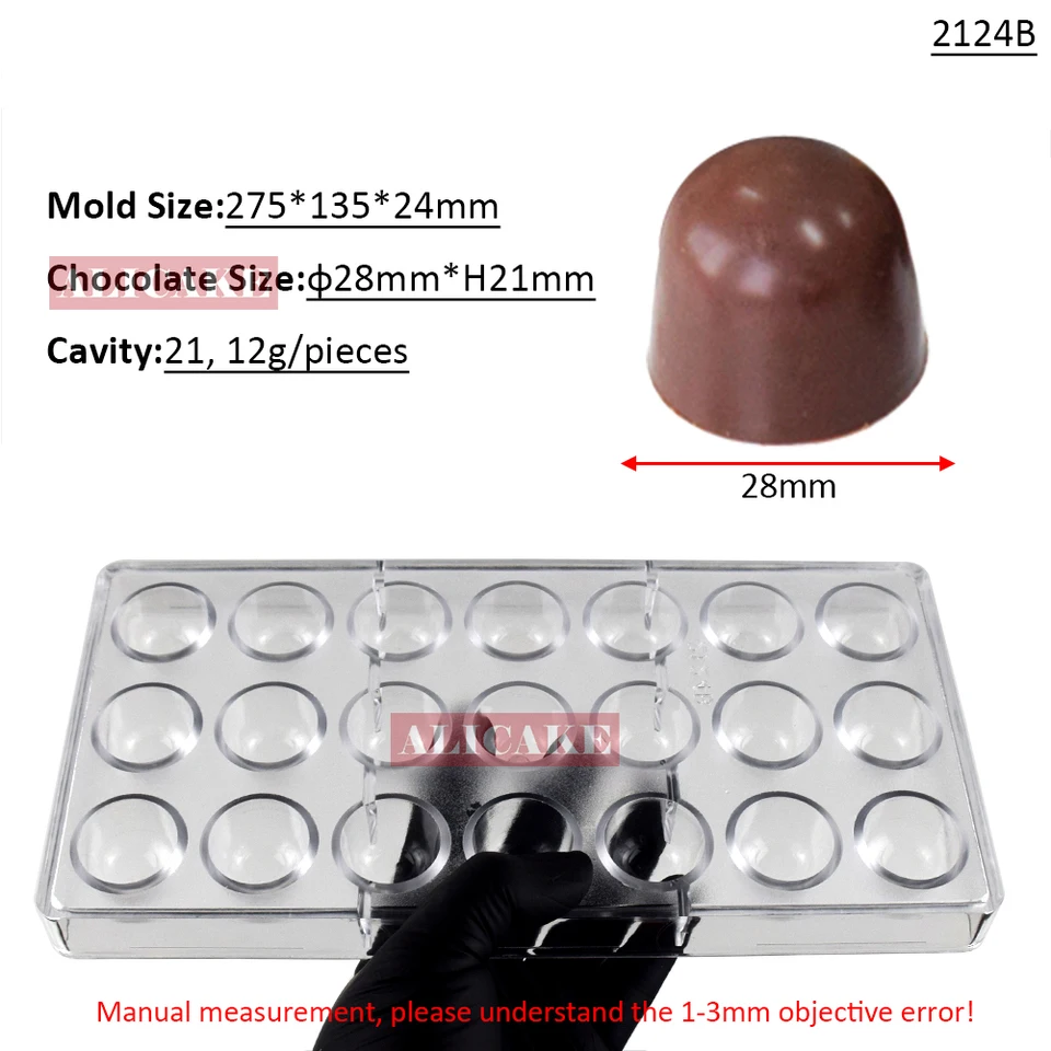 14 stampi per cioccolatini a forma di cacao fai da te in policarbonato rigido cioccolato del vassoio di plastica caramelle, torta fondente pasta da forno pasticceria sapone stampo da forno B