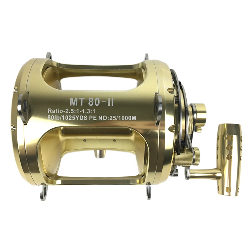 Mulinello Da Pesca In Acqua Salata Per Impieghi Gravosi Mulinello Da Traina Per Acque Profonde A 2 Velocità In Metallo 80W Mulinelli Da Traina Per Bar