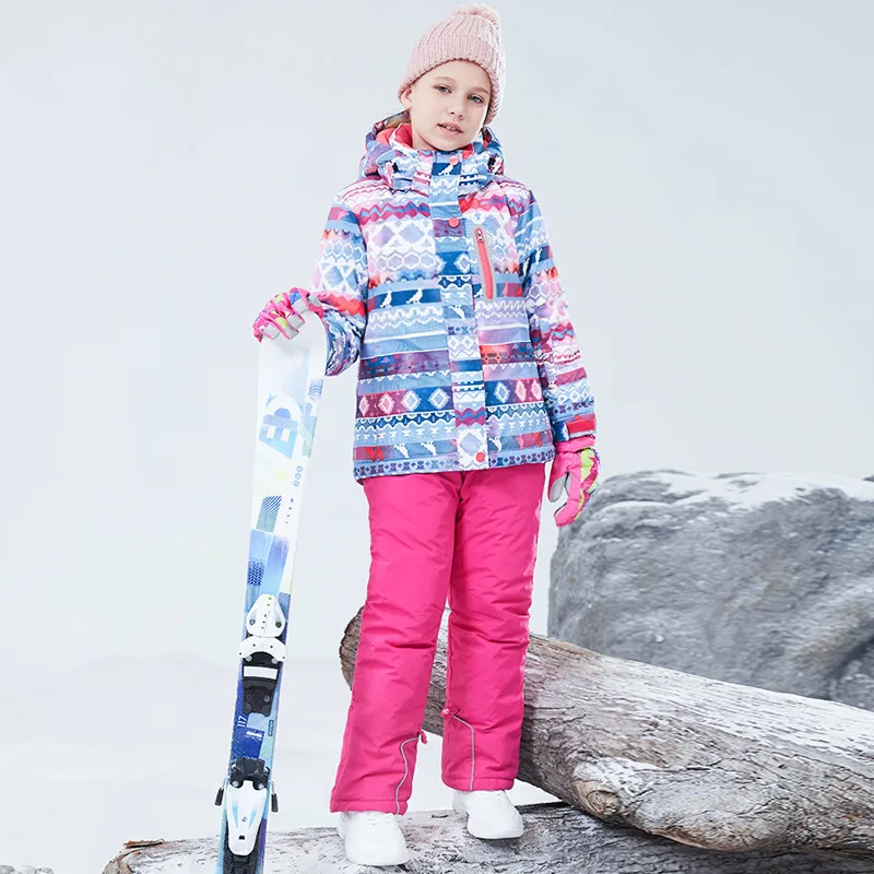Children clothing Set Thermal Ski Suit Waterproof Pants Jacket Boy Girl Winter Sports Windproof 2pcs