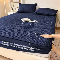 1pcs All Cotton Waterproof Bed Sheet Solid Color Mattress Protective Cover Antibacterial Pure Cotton Dustproof Bedroom Bed Sheet 1