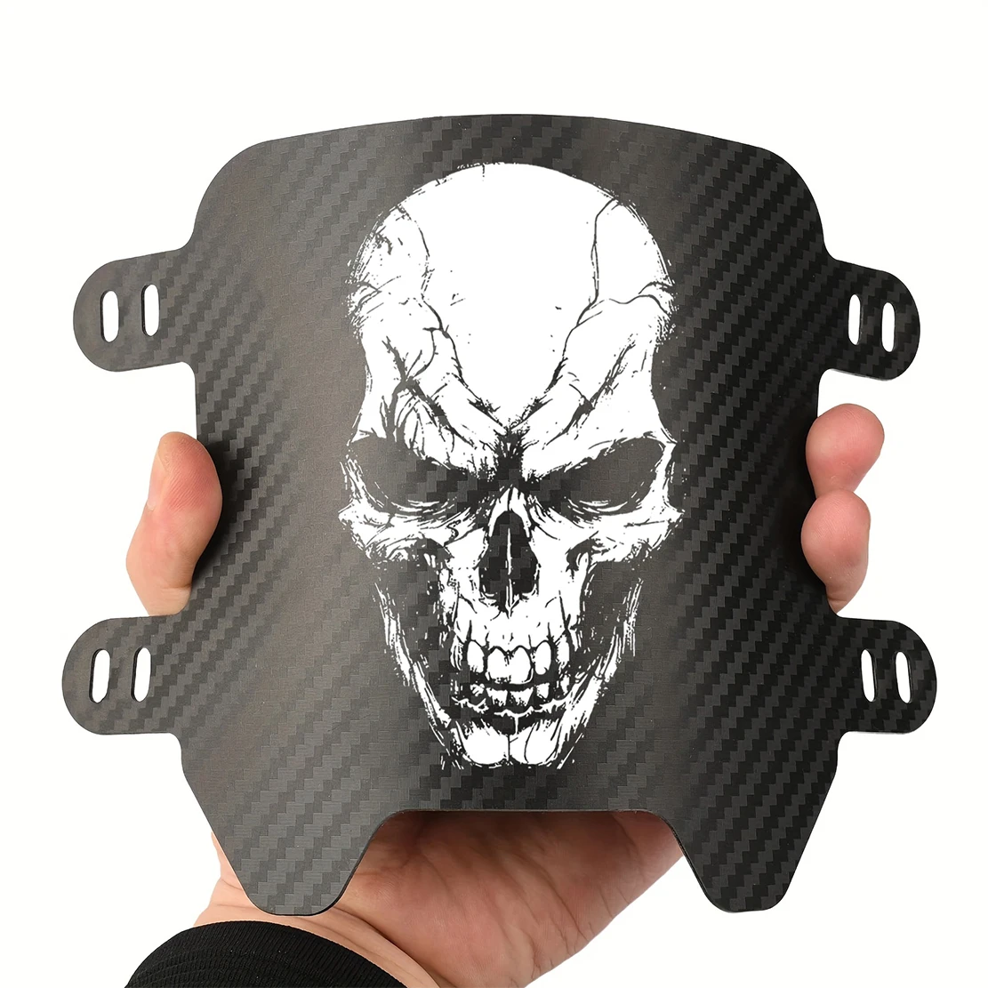 Skull number plate close-up