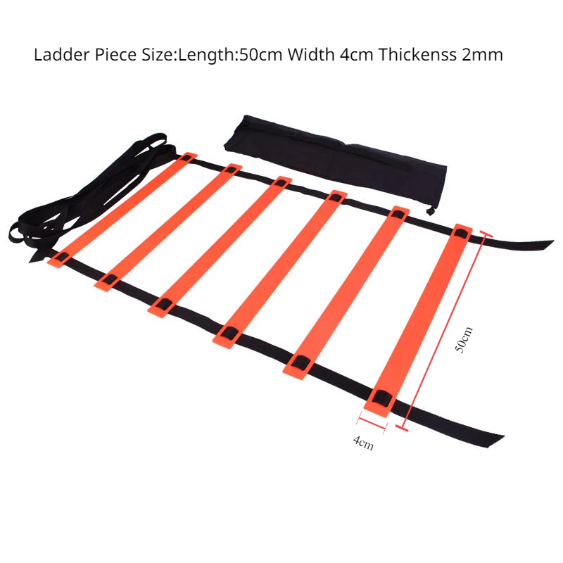 6M 12 Rung Soccer Speed Agility Ladder Set With 12PCS Cones Disc Football Feet Training Fitness Sport Agility Training Equipment