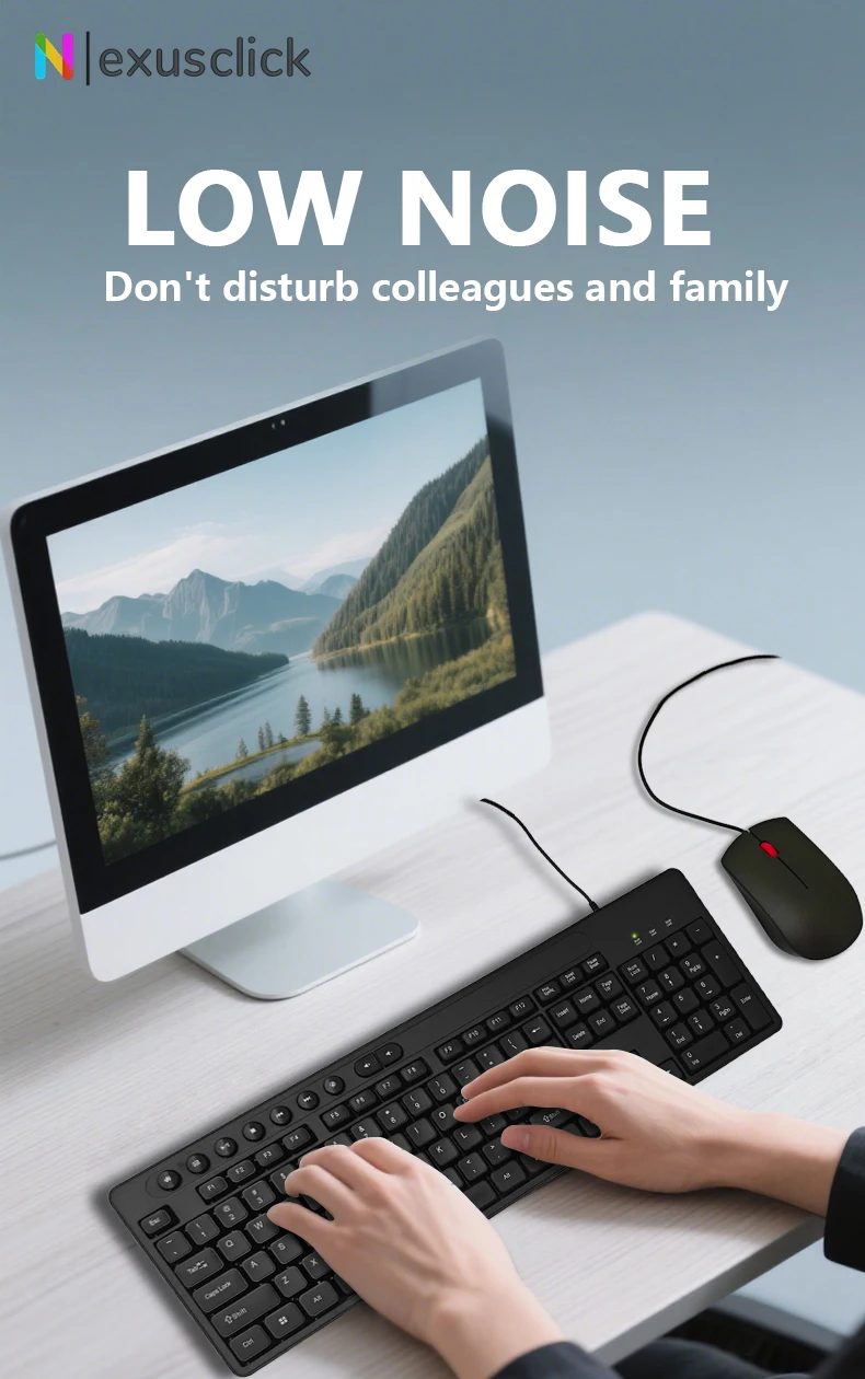Kabelgebundenes Usb Tastatur Und Maus Set Ergonomisches Design_voghion.com