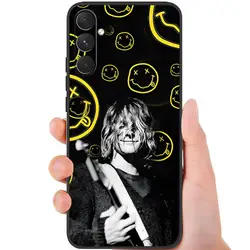 N - Nirvana Rock Band Shockproof Soft Phone Case - Samsung A54 (Black1)