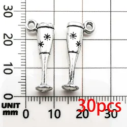 Vintage Alloy Wine - Themed Charms Set: Red Wine Glasses, Bottle Openers, and Grape Pendants (Style 1)