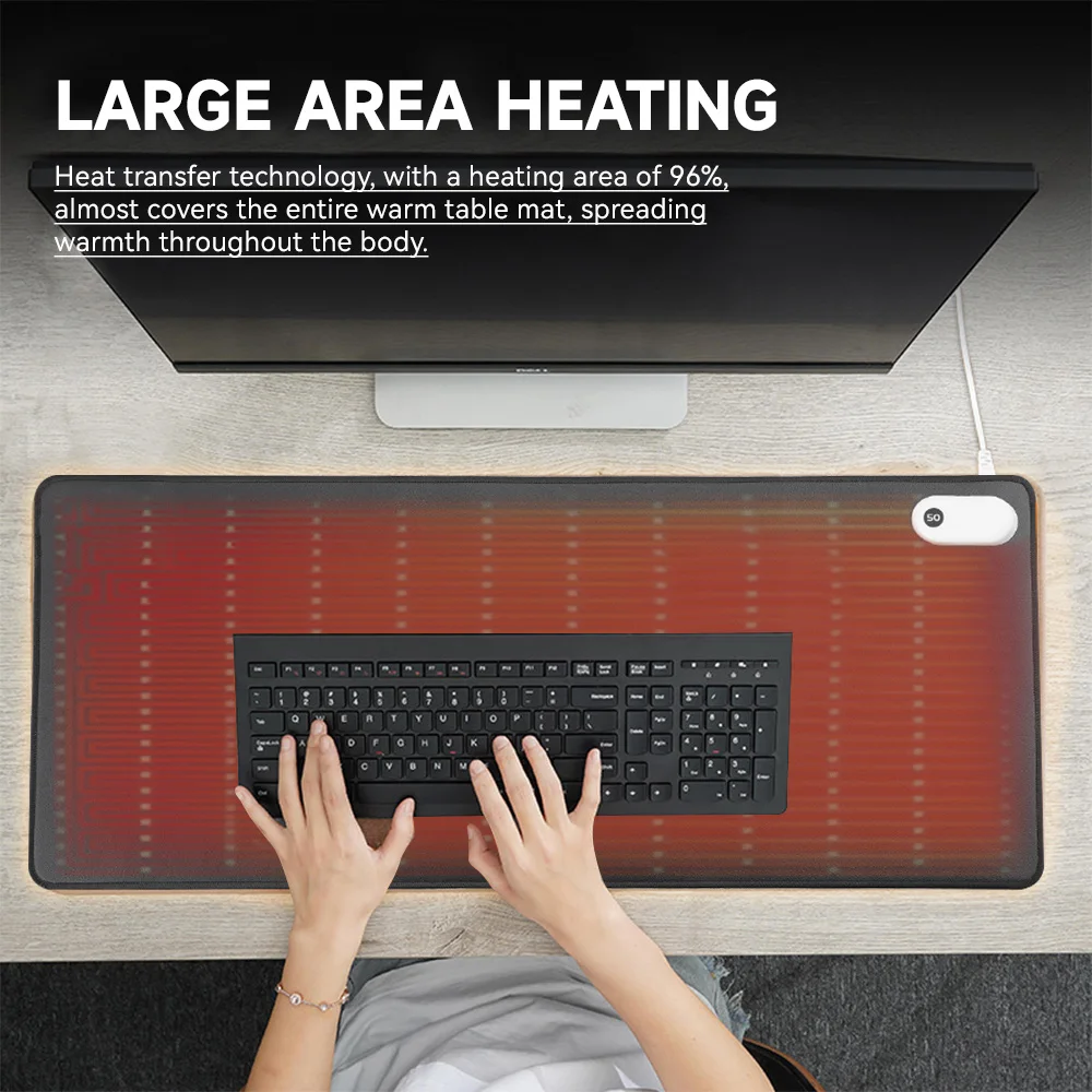 Extra Large Electric Heated Mouse Pad Temperature Display Heating Desk Pad  Winter Hand Warmer Mat For Office Computer Keyboard - AliExpress