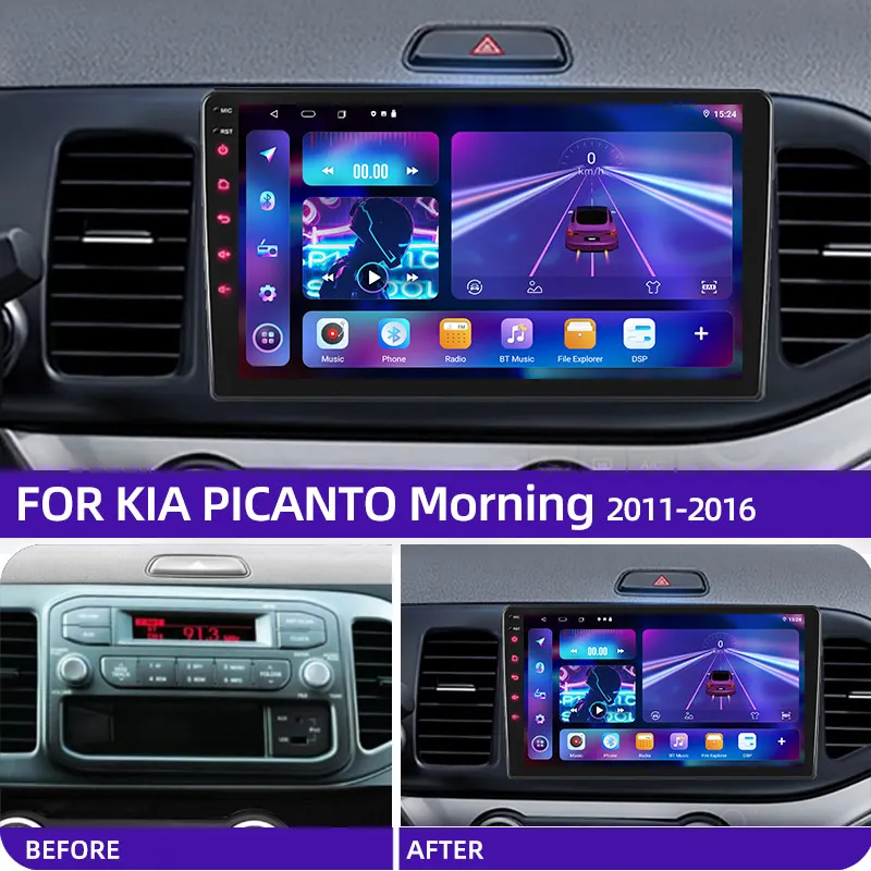 8Core 2din Android 12 Carplay Car Radio Multimidia Video Player For KIA PICANTO Morning 2011-2016 Navigation GPS IPS Head Unit
