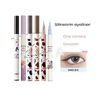 FLORTTE Liquid Eyeliner Lying Silkworm Eyelash Pen Quick Dry Waterproof Long-lasting Black Brown Eyeliner Pencil Cosmetic Makeup 1