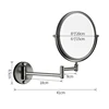Telescopic Folding Makeup Mirror Wall Hanging Free Punching Bathroom Accessories Black Metal Magnifying Beauty Round 6