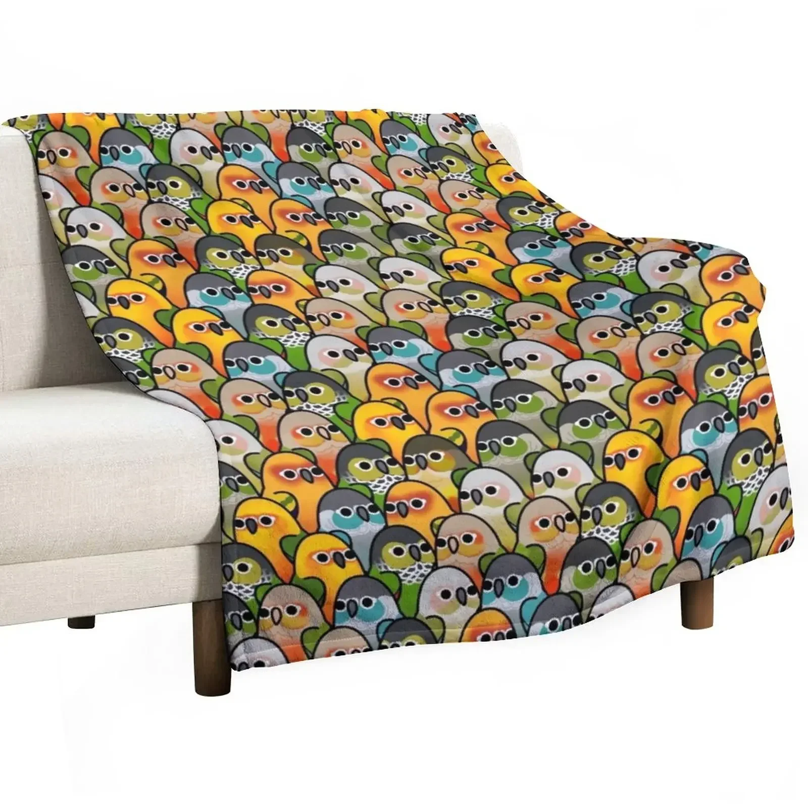 

Too Many Birds! - Conure Squad Throw Blanket Thermal Summer Beddings Soft Plush Plaid Blankets
