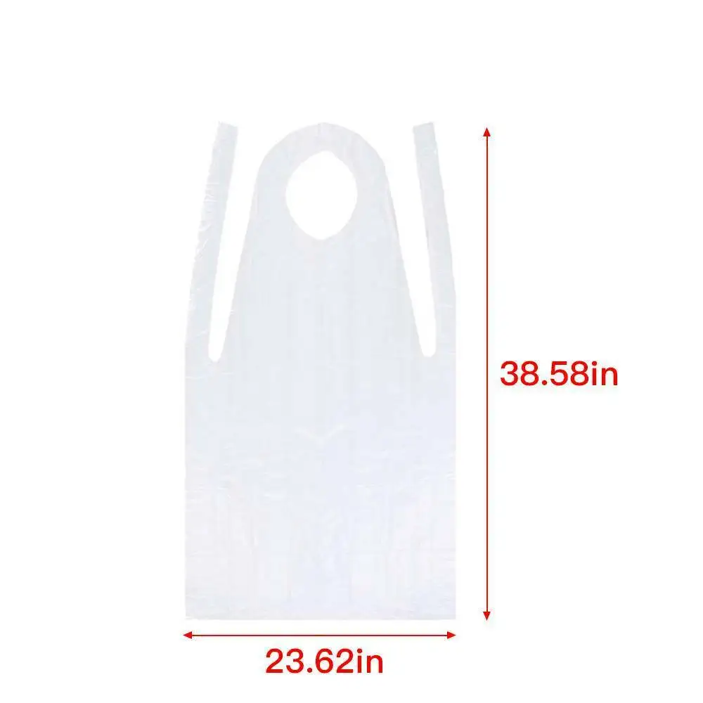 1000 White Disposable Plastic Aprons Polythene Flat Packed